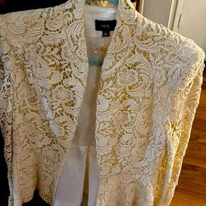 Lace crochete peplum jacket long sleeve